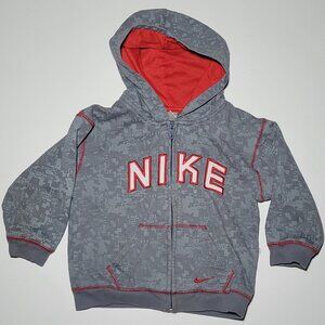 Nike Toddler Gray with Red Trim Full Zippered Hooded Jacket Size 4T